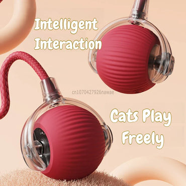 Automatic Rolling Ball Cat Toy – USB-C Rechargeable Interactive Silicone Magic Ball, Prey-Simulating Training Toy for Cats