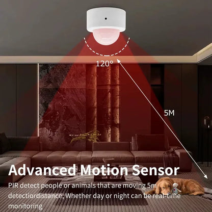 Zigbee PIR Motion Sensor & Light Detector - Smart Home Motion Sensor with Mobile App Control