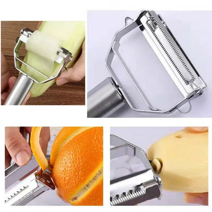 Stainless Steel Multi-Function Fruit & Vegetable Peeler Julienne Grater Slicer Kitchen Tool