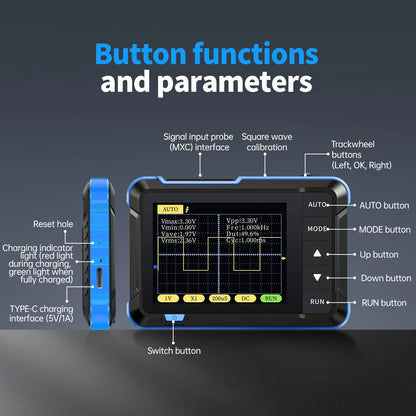 FNIRSI DSO152, DSO153 and DSO510 Handheld Digital Oscilloscope - Portable Mini Oscilloscope for Electronics Repair and Testing