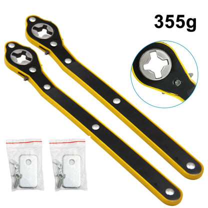 Universal Car Jack Crank Handle Set — 2-Piece Labor-Saving Ratchet Wrench & Cross Handle Accessories