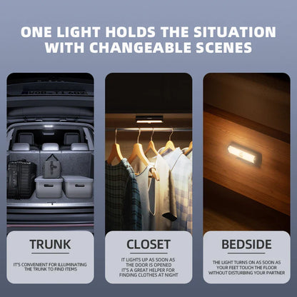 3-Color Motion Sensor LED Light USB-C Rechargeable, Wireless Portable Night Lamp for Car Trunk, Van and Home