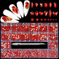 21 Grid Nail Art Rhinestone Set - Multi-Style Flat Bottom Glass Diamonds