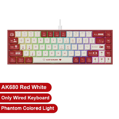 68-Key Compact Mechanical Gaming Keyboard — Hot-Swap ABS Keycaps, Wired / 2.4G Wireless / Bluetooth