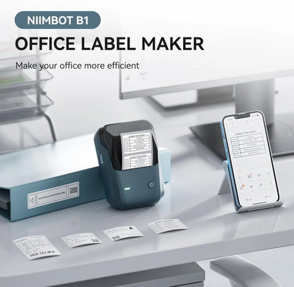Mini Thermal Label Printer Portable Bluetooth Self-Adhesive Label Maker 2-Inch (58mm) for Round Stickers & Label Rolls