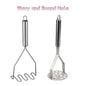 Handheld Stainless Steel Potato Masher & Vegetable Ricer - Durable Kitchen Food Crusher