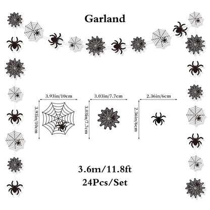 Halloween Party Decoration Set, Banner, Garland, Spider Web and More
