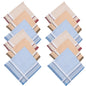 12-Pack Men's Pure Cotton Handkerchiefs Classic Plaid Pocket Squares for Suits & Wedding Favors