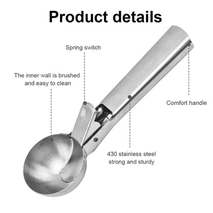 Stainless Steel Dual-Purpose Ice Cream & Fruit Scoop Multifunctional Kitchen Utensil