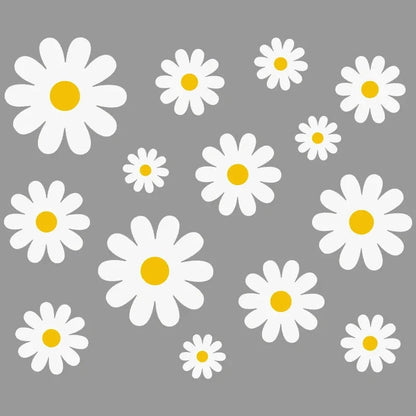 White Daisy Flower Wall Stickers DIY Home Decor