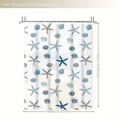 Patterned Waterproof Shower Curtain – PEVA Bathroom Partition & Decor