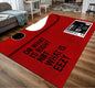 Sneaker Culture Carpet Mat Rug Urban Streetwear Typography Home Decoration with Black Red Tone for Living Room Rugs for Bedroom