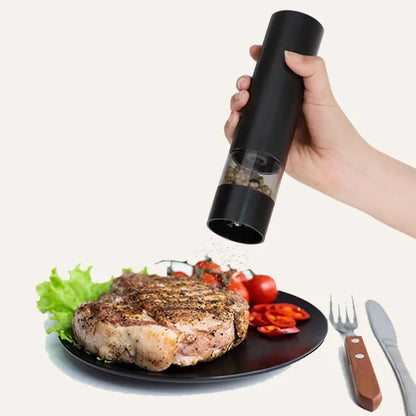 USB Rechargeable Electric Pepper Grinder and Salt Mill with Dual Chambers and Charging Base