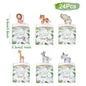 24PCS Jungle Safari Animals Candy Boxes Birthday Party Decoration Kids Gift Packaging Box Wild One Baby Shower Gifts Box Bag