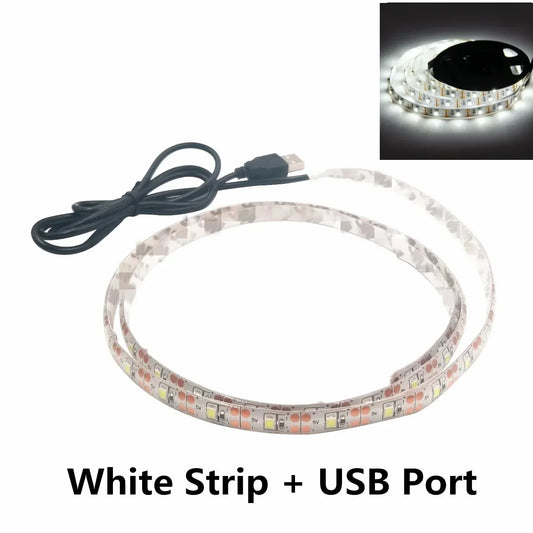 5V USB LED Strip Light Warm & Cool White 1m–5m (3.3–16.4 ft) Waterproof TV Backlight Flexible LED Tape