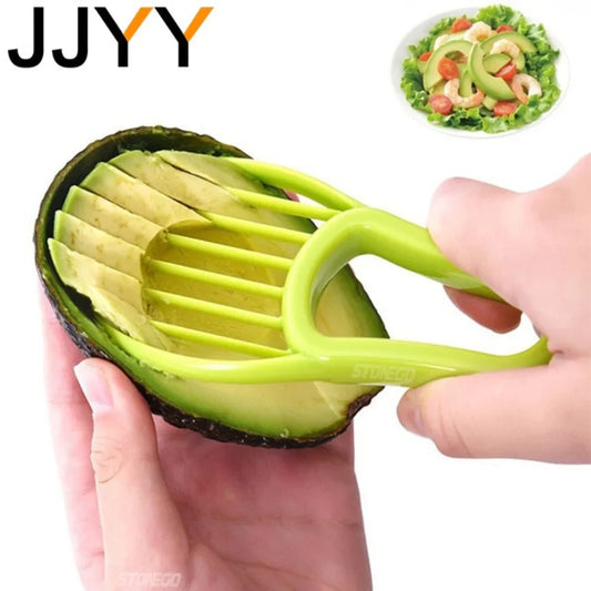 3-in-1 Avocado Slicer Corer Peeler – Plastic Fruit & Vegetable Cutter with Pitter