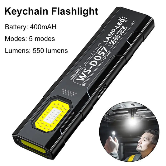 Rechargeable EDC LED Flashlight 550 lm – Pocket Mini Torch with USB-C, 5 Modes & Magnetic Clip