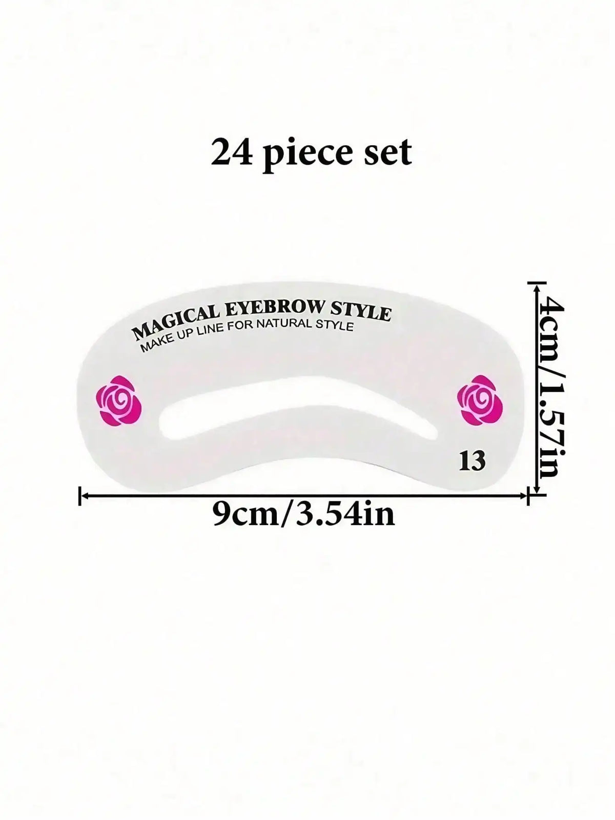 24-Style Eyebrow Shaping Stencil Kit - Reusable Rubber Stencils for Perfect Brows, Beginner-Friendly Makeup Tool for Women