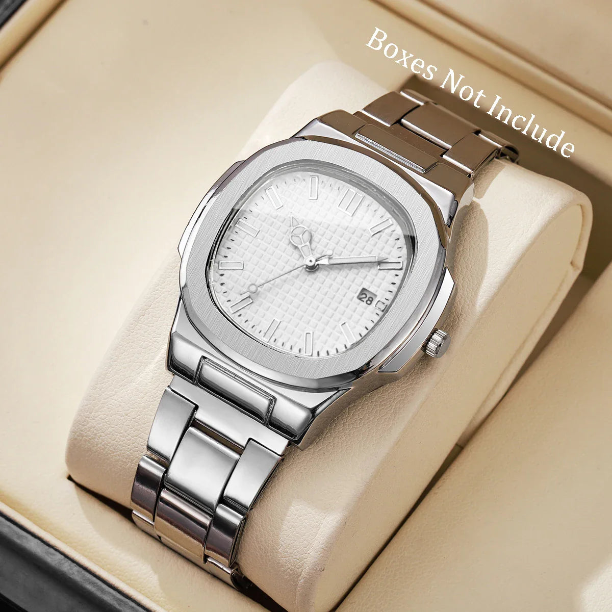Luxury Men's Square Dial Alloy Strap Quartz Watch - Business & Casual