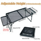 Portable Low Folding Camping Table — Compact Retractable Outdoor Picnic & Barbecue Table, Stainless Steel