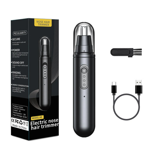 Rechargeable Electric Nose Hair Trimmer for Men — Portable Nose, Ear & Eyebrow Groomer with USB-C