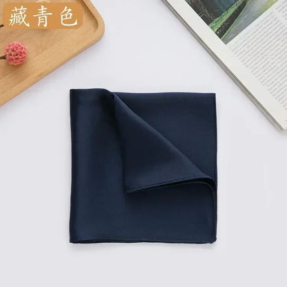 100% Mulberry Silk Men's Pocket Square 35cm (13.8in) Solid Tatting Handkerchief