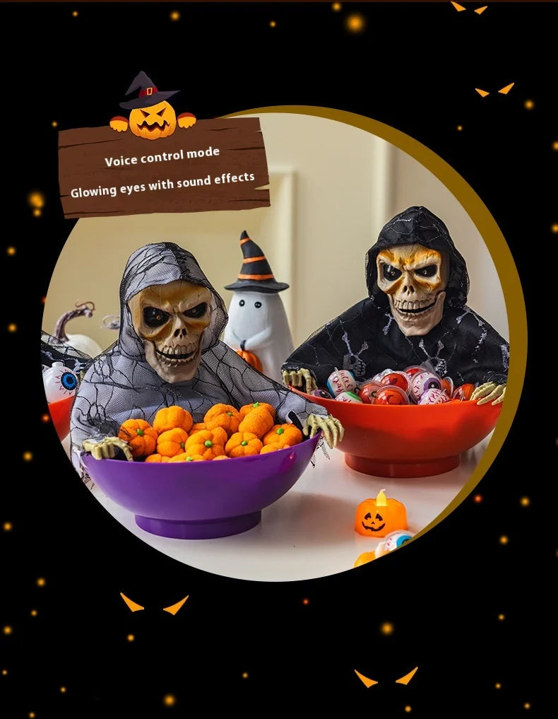 Halloween Pumpkin Candy Plate Decoration, Red or Purple