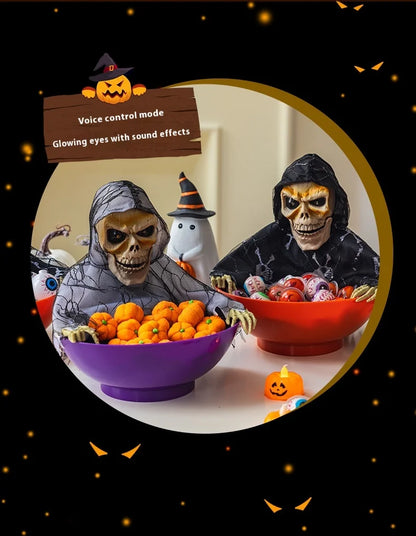 Halloween Pumpkin Candy Plate Decoration, Red or Purple