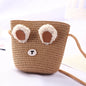 Girls Daisy Straw Mini Messenger Bag, Kids Shoulder Handbag with Coin Purse