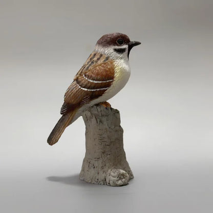 Resin Sparrow Bird Statue Ornament for Desktop Decor