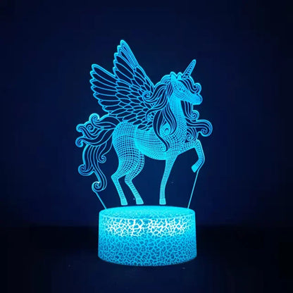 3D LED Unicorn Night Light - 16 Colors, Remote & Touch Control | Kids Night Lamp Gift