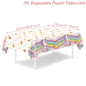 Rainbow Unicorn PE Tablecloth Happy Unicorn Theme Birthday Party Decorations Kids Favors Table Cover Girls Baby Shower Supplies