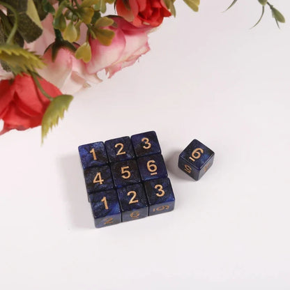 10-Pack 15mm (0.59 in) Multicolor Acrylic 6-Sided Cube Dice Set for Tabletop Games & Parties