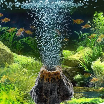 Volcano Air Stone Aquarium Decoration Bubble Rock Oxygen Diffuser Plate for Fish Tank