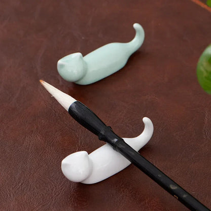 Japanese Style Underglaze Ceramic Cute Cat Chopstick Holder Chopstick Pillow Chopstick Rest Tableware Spoon Bracket