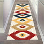 Modern Geometric Diamond Hallway Runner Rug - Black Gold & Gray Pattern Floormat Ideal for Corridor Decor