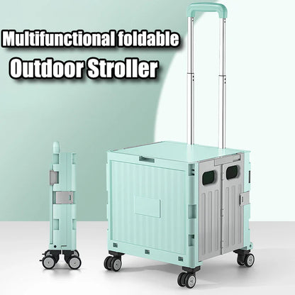 Multifunctional Folding Camping Trolley - Large Capacity Portable Outdoor Storage Cart
