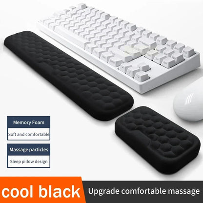 2-Piece Memory Foam Wrist Rest Set — Ergonomic Keyboard & Mouse Support with Non-Slip Base for Laptop & Desktop