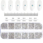 180pcs AB Flatback Glass Nail Rhinestones - Multi-Shape Gems for DIY Nail Art