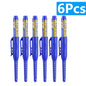Waterproof Carpenter & Tile Marker Pen 45mm Long Nib — Deep-Hole Woodworking Marker, Black Blue Red (1–6 Pack)