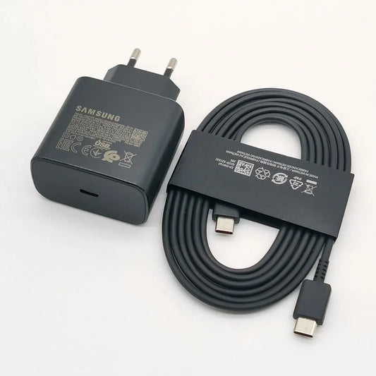 45W USB-C PD Super Fast Charger Adapter with 1.8M (5.9ft) Type-C Cable - EU Plug, Compatible with S24/S23/S22/S21/S20/Note/Flip/Fold Series