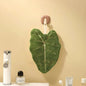 Leaf Double-Layer Hanging Hand Towel Thick Absorbent Coral Fleece 25 x 23 cm (9.84 x 9.06 in) for Kitchen & Bathroom