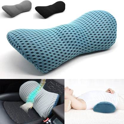 Breathable Memory Foam Lumbar Pillow - Ergonomic Waist Support for Car Seat & Bed
