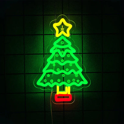 Christmas Series Neon Signs, Bells And Gingerbread Man Icons, Powered By Usb, Used For Room, Bar And Theme Party Art Decor.