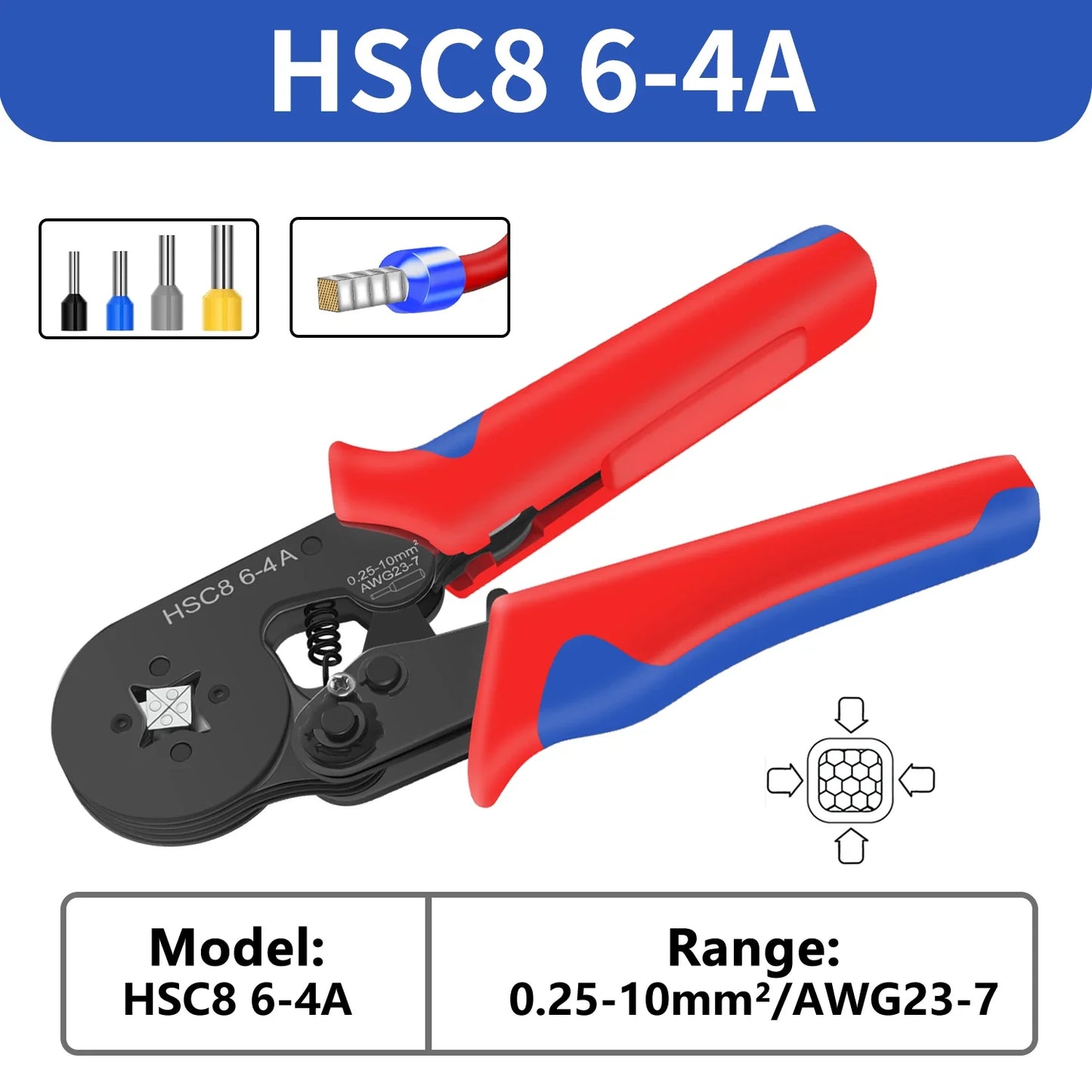 Ferrule Crimping Pliers – Mini Wire End Crimper for Tube Terminals, Carbon Steel Electrical Repair Tool