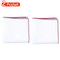 2-Pack Men's Cotton Linen Handkerchiefs White Pocket Squares 9 x 9 in (23 x 23 cm)