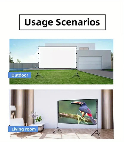 Double triangular bracket projection screen, more stable and not afraid of wind, easy to install, with storage bag