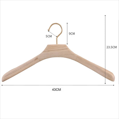 1pc Natural Camphor Wood Hanger Wardrobe Clothing Wide Shoulder Suit Clothes Hang Non-slip Clothes Rack 43x3cm