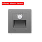 PIR Motion Sensor Recessed LED Night Light 86mm (3.4 in) AC 110-240V for Staircase Bedroom Hallway