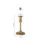 3-Piece Brass Gold Candlestick Holder Set 5.9/7.3/9.3 in (15/18.5/23.5 cm) Taper Candle Stands for Wedding & Home Decor